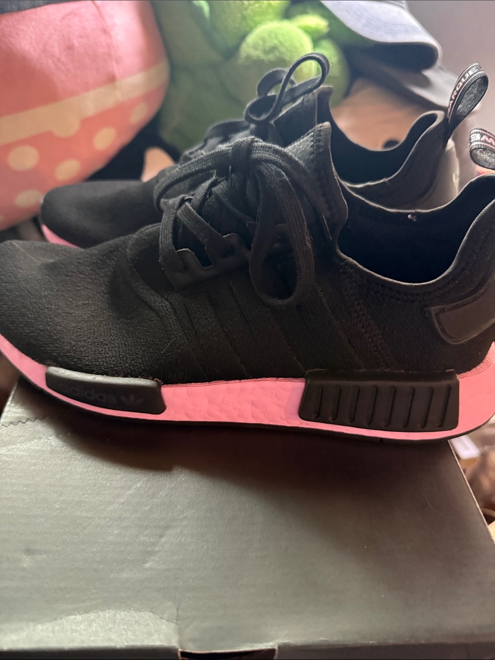 adidas nmd Black with Pink Accent Sneakers - Picture 3 of 4